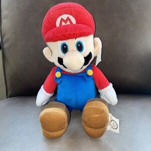 Nintendo Super‎ Mario Stuffed Plush 15" Pillow Buddy Back Pouch Carry Doll